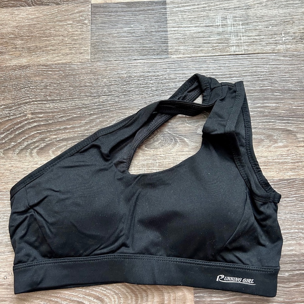 Running Girl Black Sports Bra